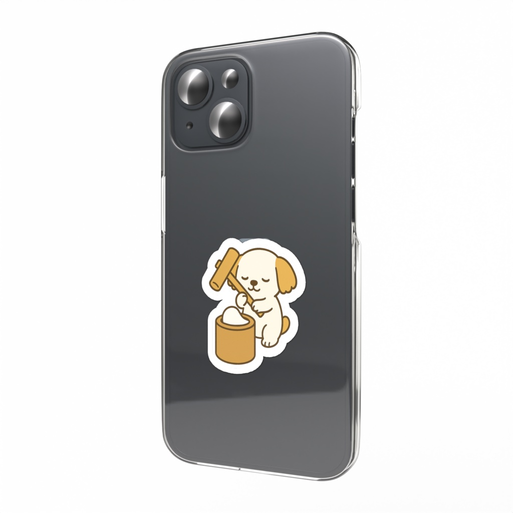 スマホステッカー　餅つきシーズー