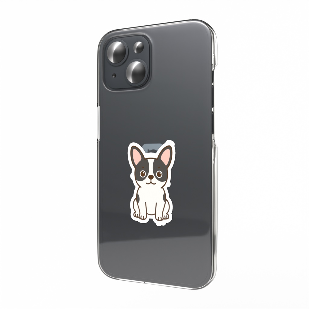 スマホステッカー　おすわりフレンチブルドッグ