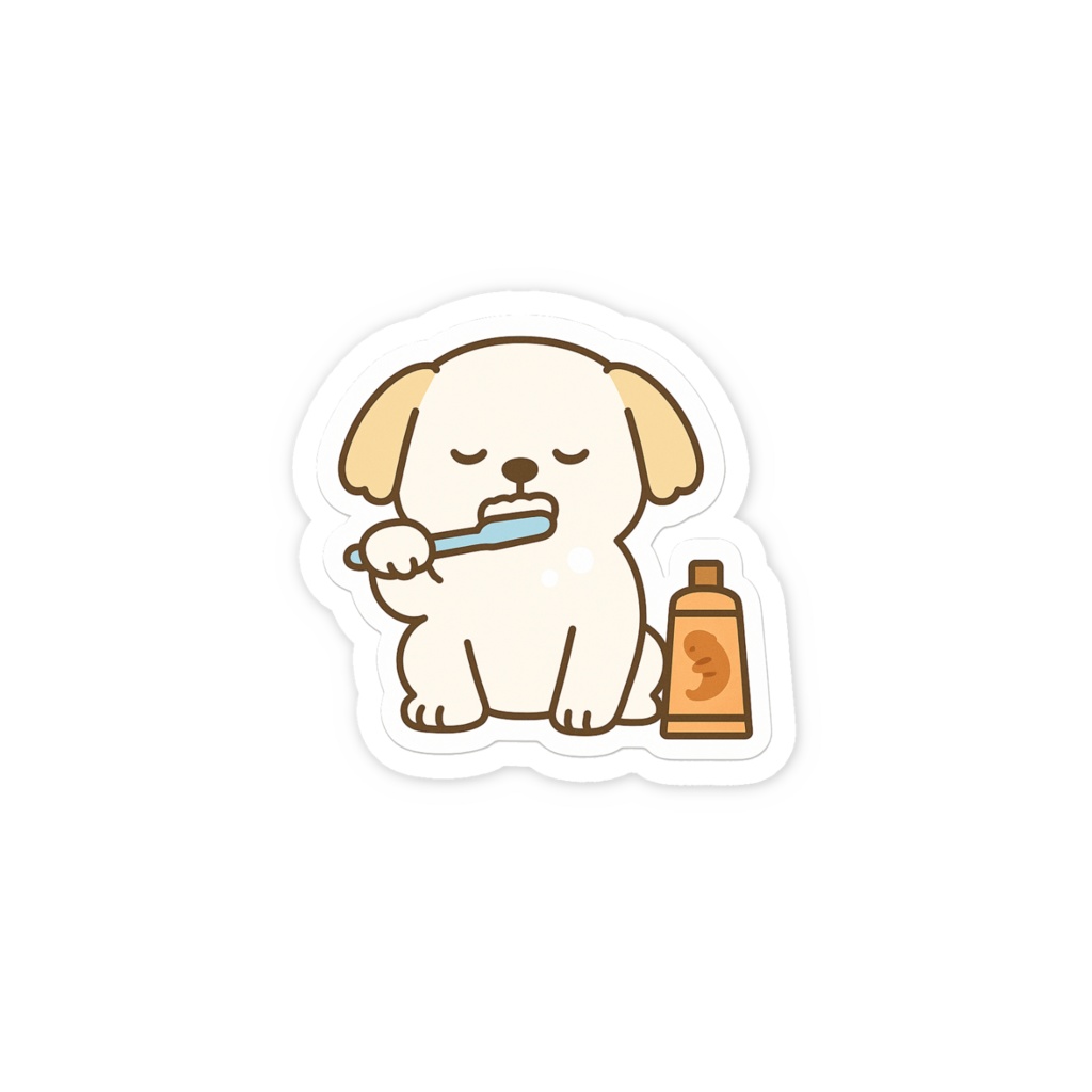 スマホステッカー 歯磨きシーズー