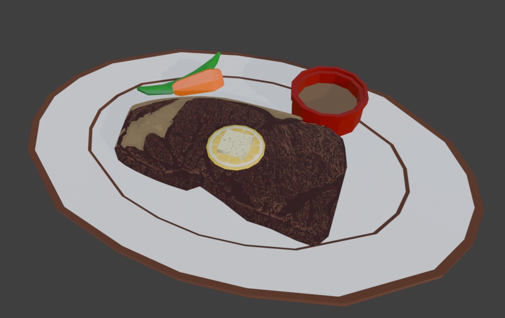 【3Dモデル】ステーキ&ディナー 料理素材セット