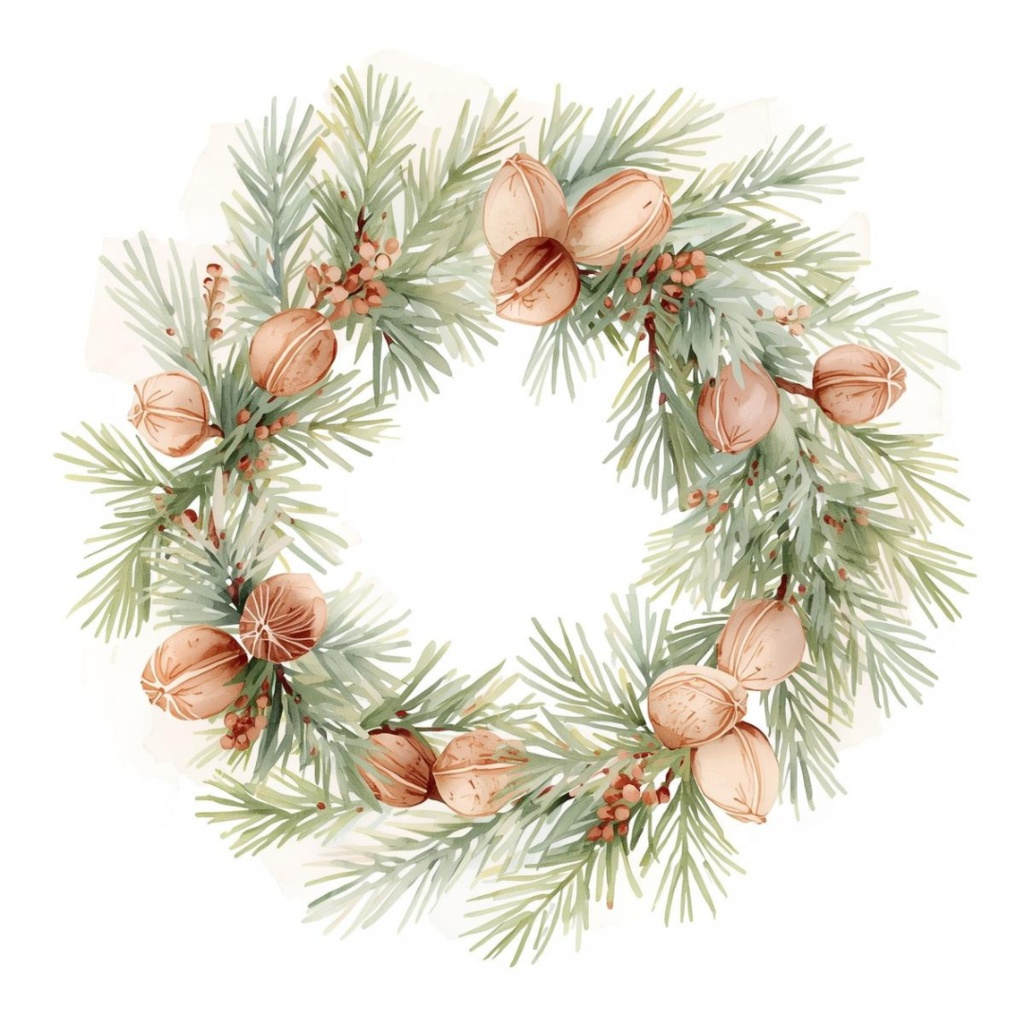 水彩画風 クリスマス クリップアート21セット(PNG背景透過)