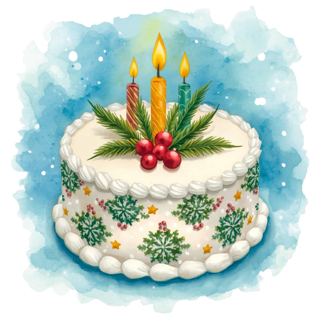 水彩画風 クリスマス クリップアート21セット(PNG背景透過)