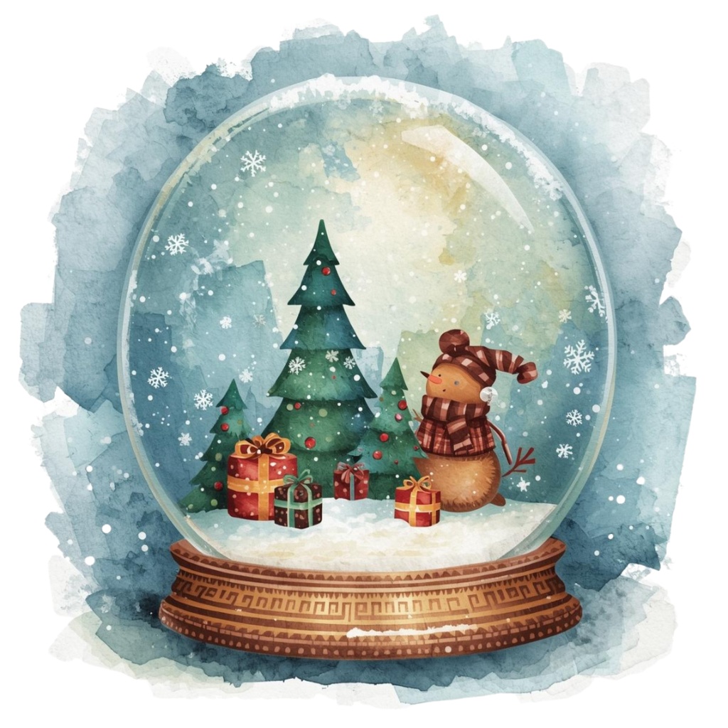 水彩画風 クリスマス クリップアート21セット(PNG背景透過)