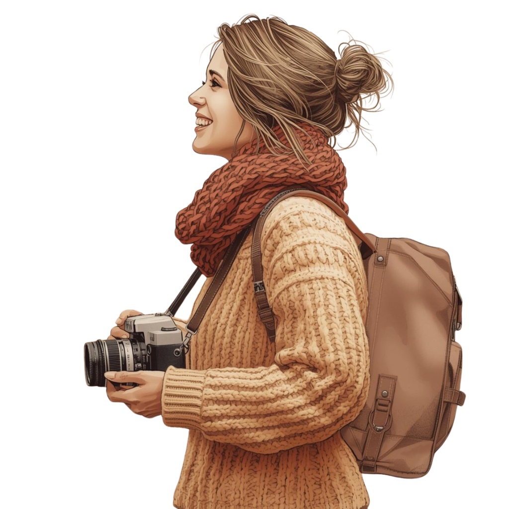 水彩画風 クリップアート秋の旅行 21枚セットPNG