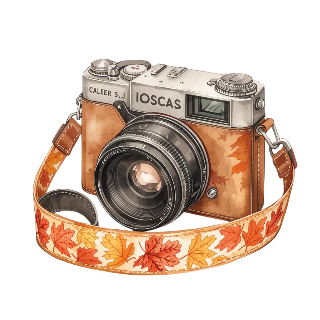 水彩画風 クリップアート秋の旅行 21枚セットPNG