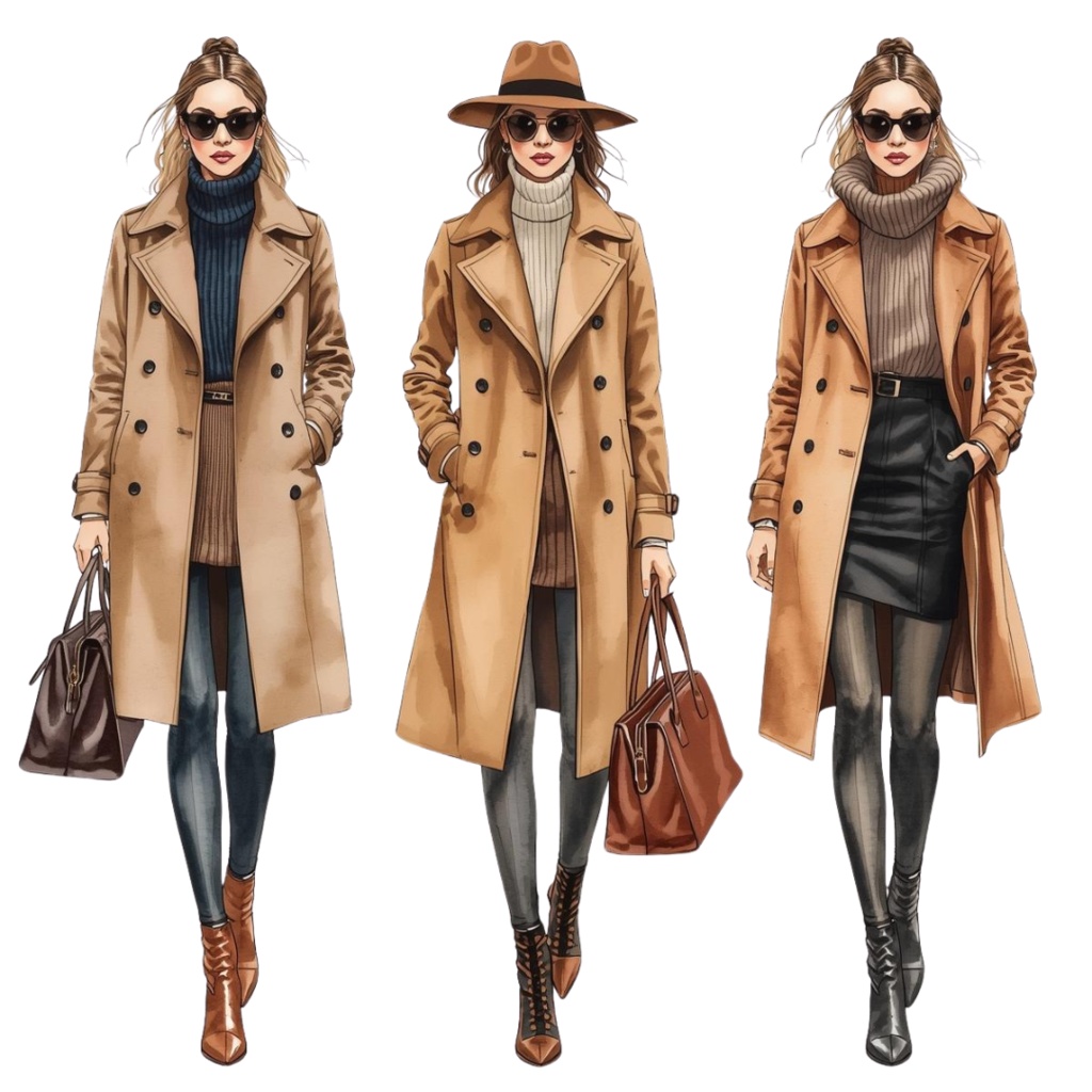 水彩画風 クリップアート秋の旅行 21枚セットPNG