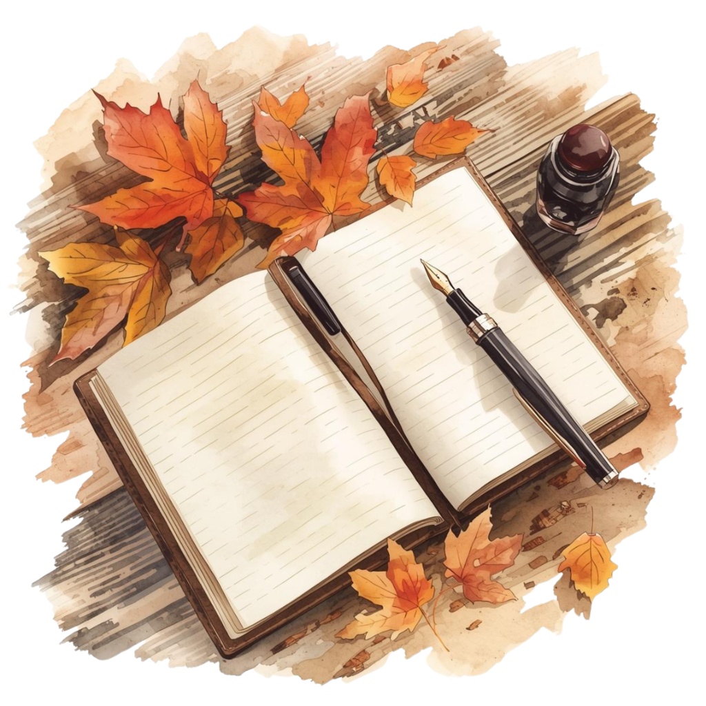 水彩画風 クリップアート秋の旅行 21枚セットPNG