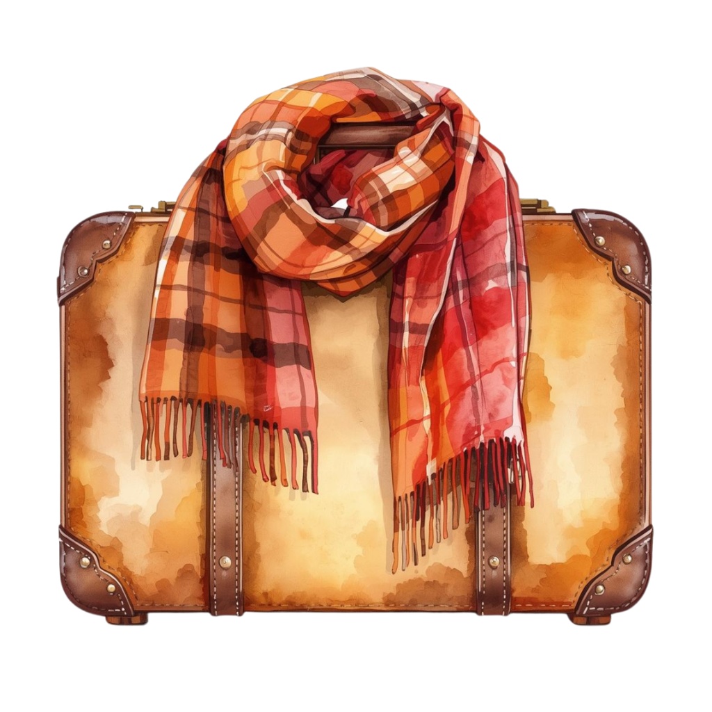 水彩画風 クリップアート秋の旅行 21枚セットPNG