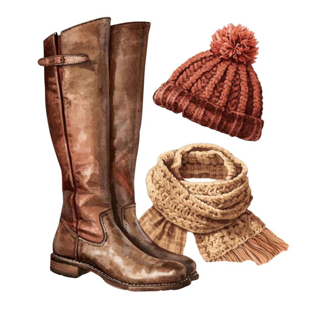 水彩画風 クリップアート秋の旅行 21枚セットPNG