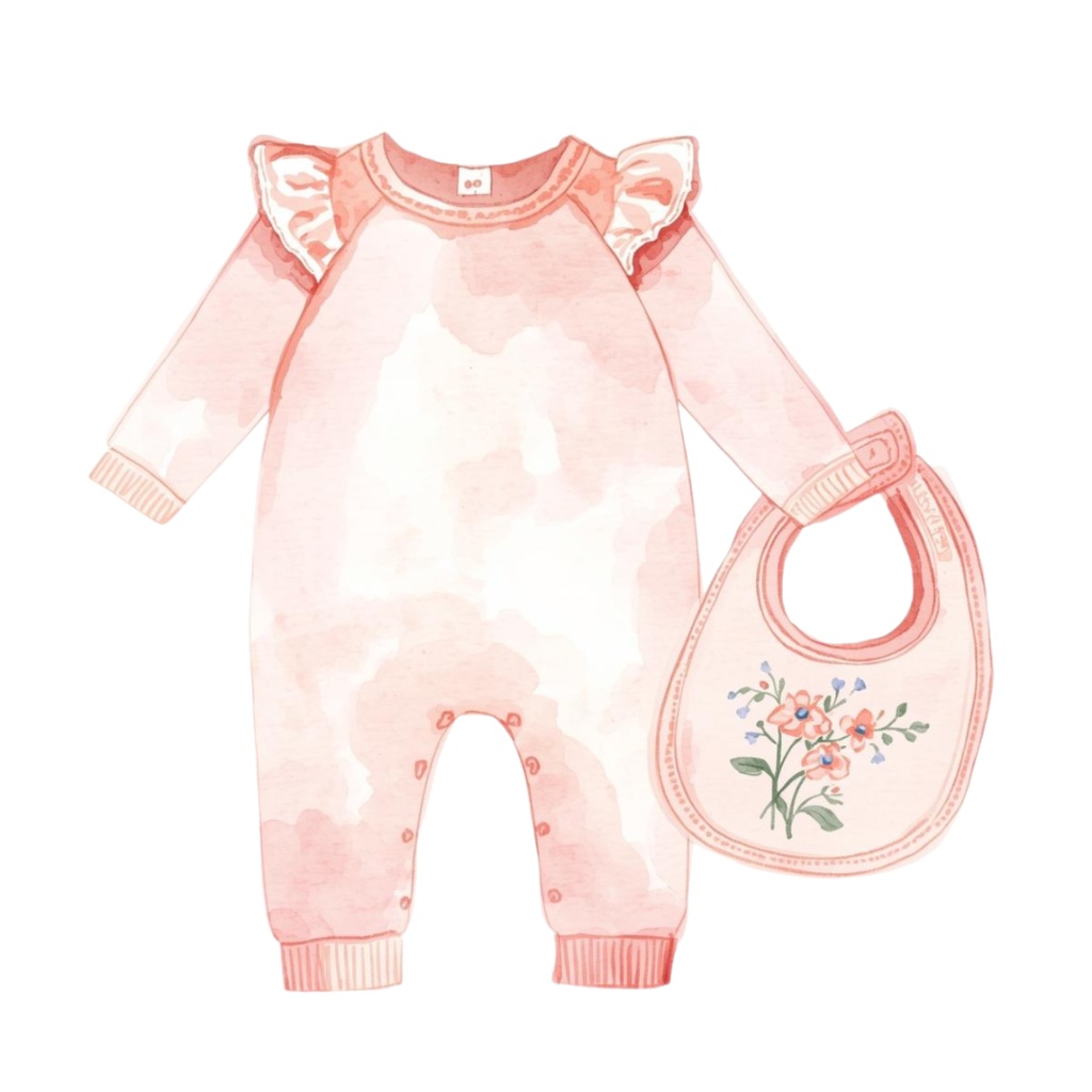 ママとベビーの水彩クリップアート 21枚セットPNG