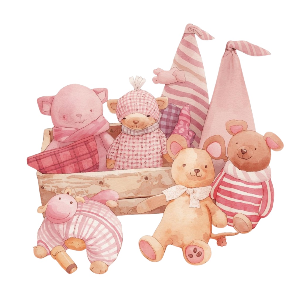 ママとベビーの水彩クリップアート 21枚セットPNG