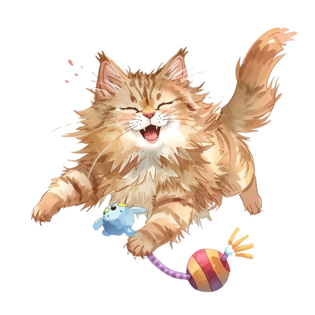 水彩画風 クリップアート猫 33枚セットPNG /Watercolor Style Cat Clipart Set – 33 PNG Images