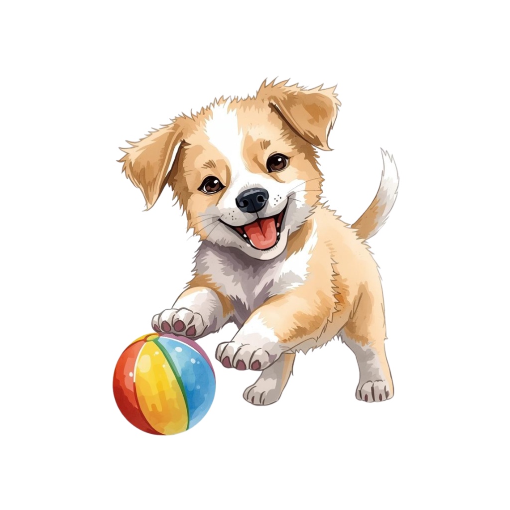 水彩画風 可愛い犬のクリップアート(27枚)/Watercolor Dog Clipart Set (27 PNGs)