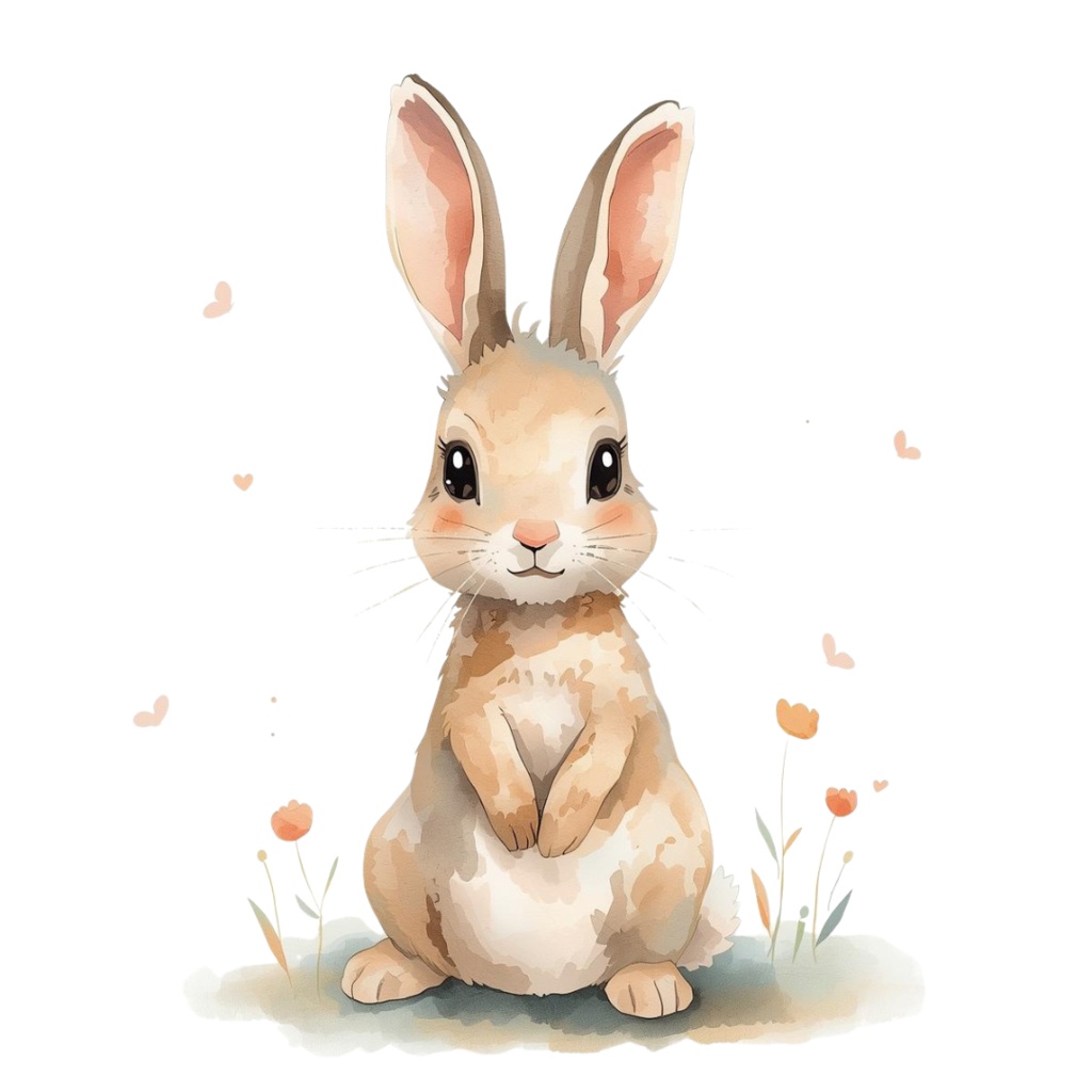 かわいい動物たちの水彩イラスト(36枚・PNG) /Kindergarten Animal Collection – 36 Soft Watercolor Illustrations (PNG)