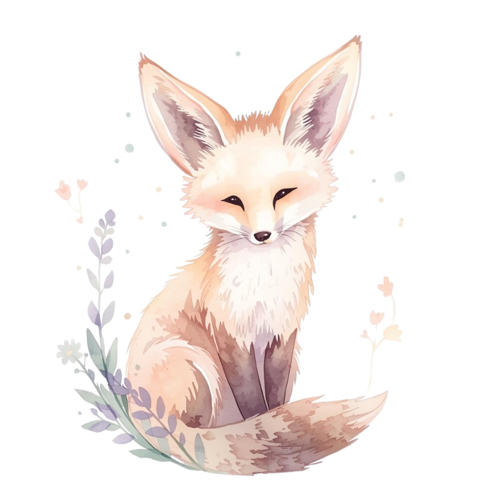 かわいい動物たちの水彩イラスト(36枚・PNG) /Kindergarten Animal Collection – 36 Soft Watercolor Illustrations (PNG)