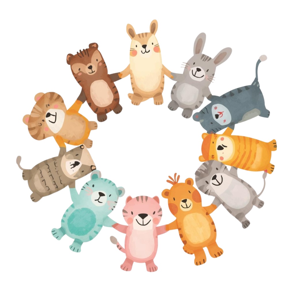 かわいい動物たちの水彩イラスト(36枚・PNG) /Kindergarten Animal Collection – 36 Soft Watercolor Illustrations (PNG)