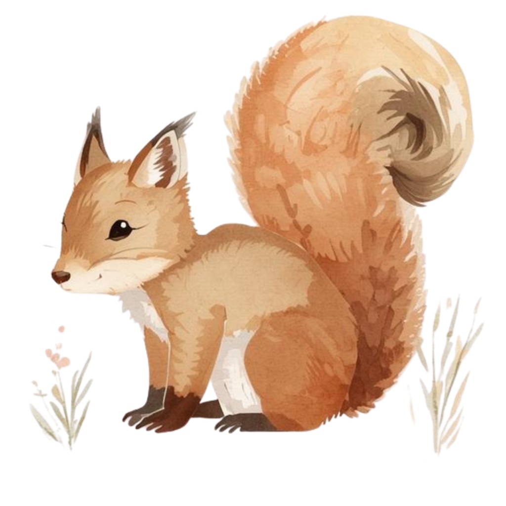 かわいい動物たちの水彩イラスト(36枚・PNG) /Kindergarten Animal Collection – 36 Soft Watercolor Illustrations (PNG)