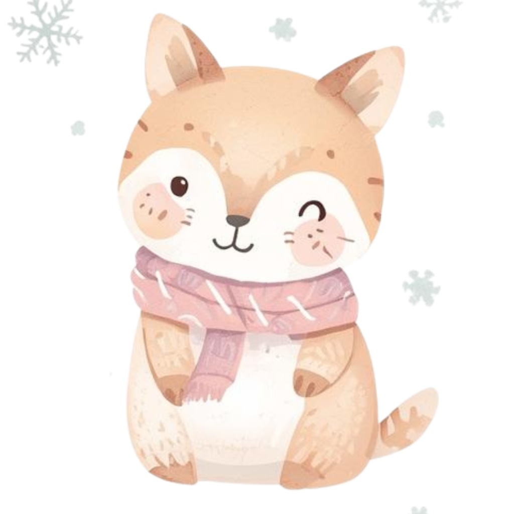 ふんわり可愛い 秋と冬のどうぶつたち(37枚セット・PNG形式)/Cute Autumn and Winter Animals – Gentle Watercolor Collection (37 PNGs)