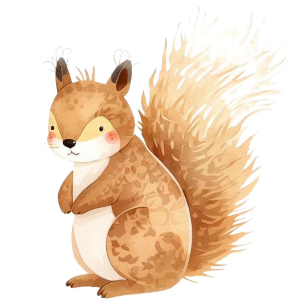 ふんわり可愛い 秋と冬のどうぶつたち(37枚セット・PNG形式)/Cute Autumn and Winter Animals – Gentle Watercolor Collection (37 PNGs)