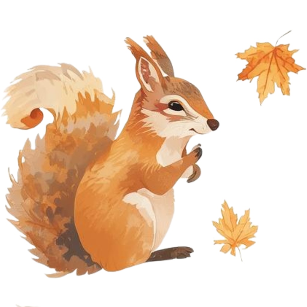 ふんわり可愛い 秋と冬のどうぶつたち(37枚セット・PNG形式)/Cute Autumn and Winter Animals – Gentle Watercolor Collection (37 PNGs)