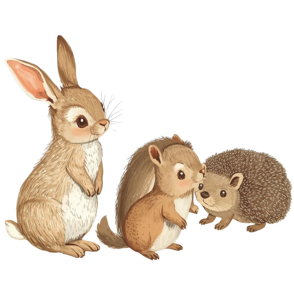 ふんわり可愛い 秋と冬のどうぶつたち(37枚セット・PNG形式)/Cute Autumn and Winter Animals – Gentle Watercolor Collection (37 PNGs)