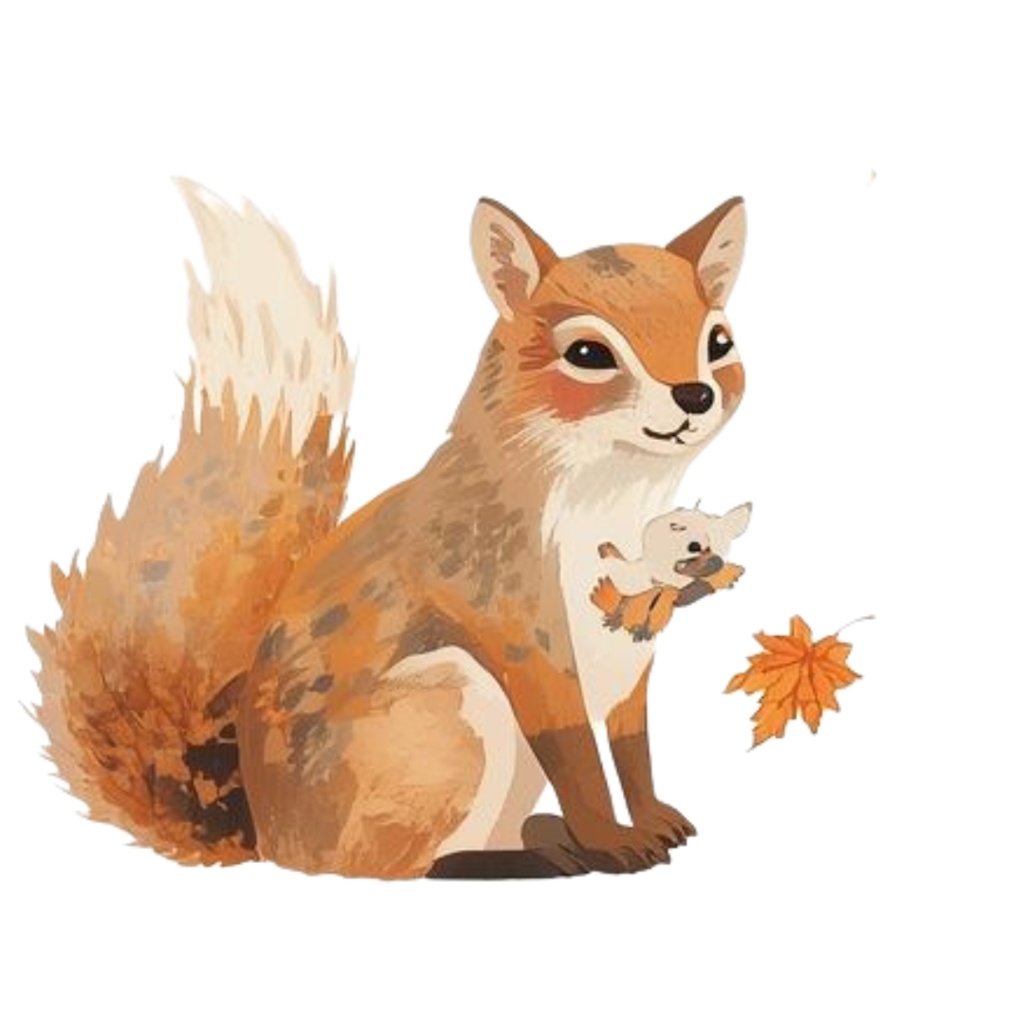 ふんわり可愛い 秋と冬のどうぶつたち(37枚セット・PNG形式)/Cute Autumn and Winter Animals – Gentle Watercolor Collection (37 PNGs)