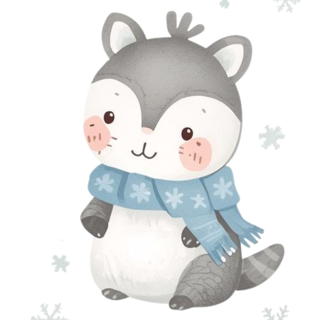 ふんわり可愛い 秋と冬のどうぶつたち(37枚セット・PNG形式)/Cute Autumn and Winter Animals – Gentle Watercolor Collection (37 PNGs)
