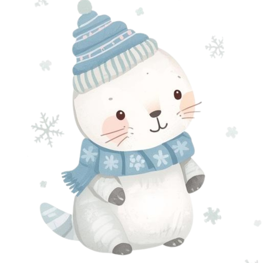 ふんわり可愛い 秋と冬のどうぶつたち(37枚セット・PNG形式)/Cute Autumn and Winter Animals – Gentle Watercolor Collection (37 PNGs)