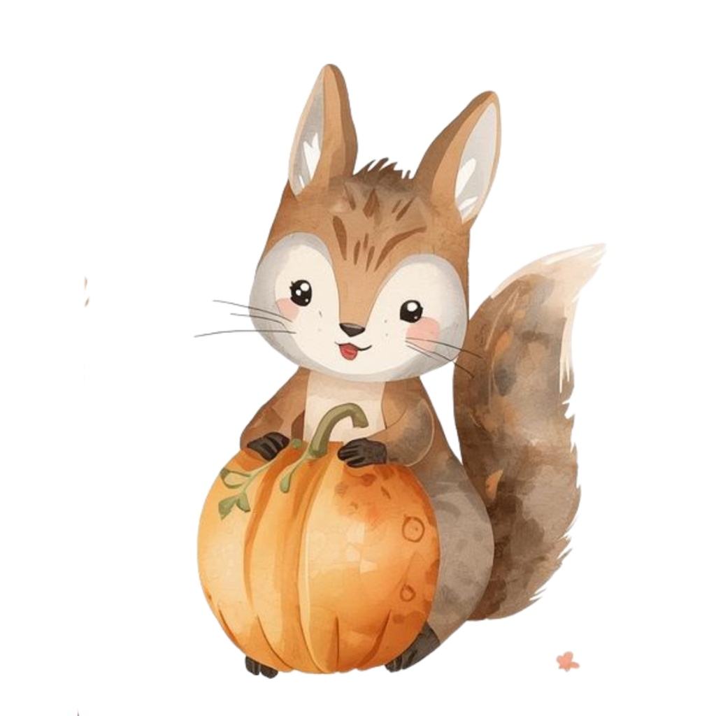 ふんわり可愛い 秋と冬のどうぶつたち(37枚セット・PNG形式)/Cute Autumn and Winter Animals – Gentle Watercolor Collection (37 PNGs)