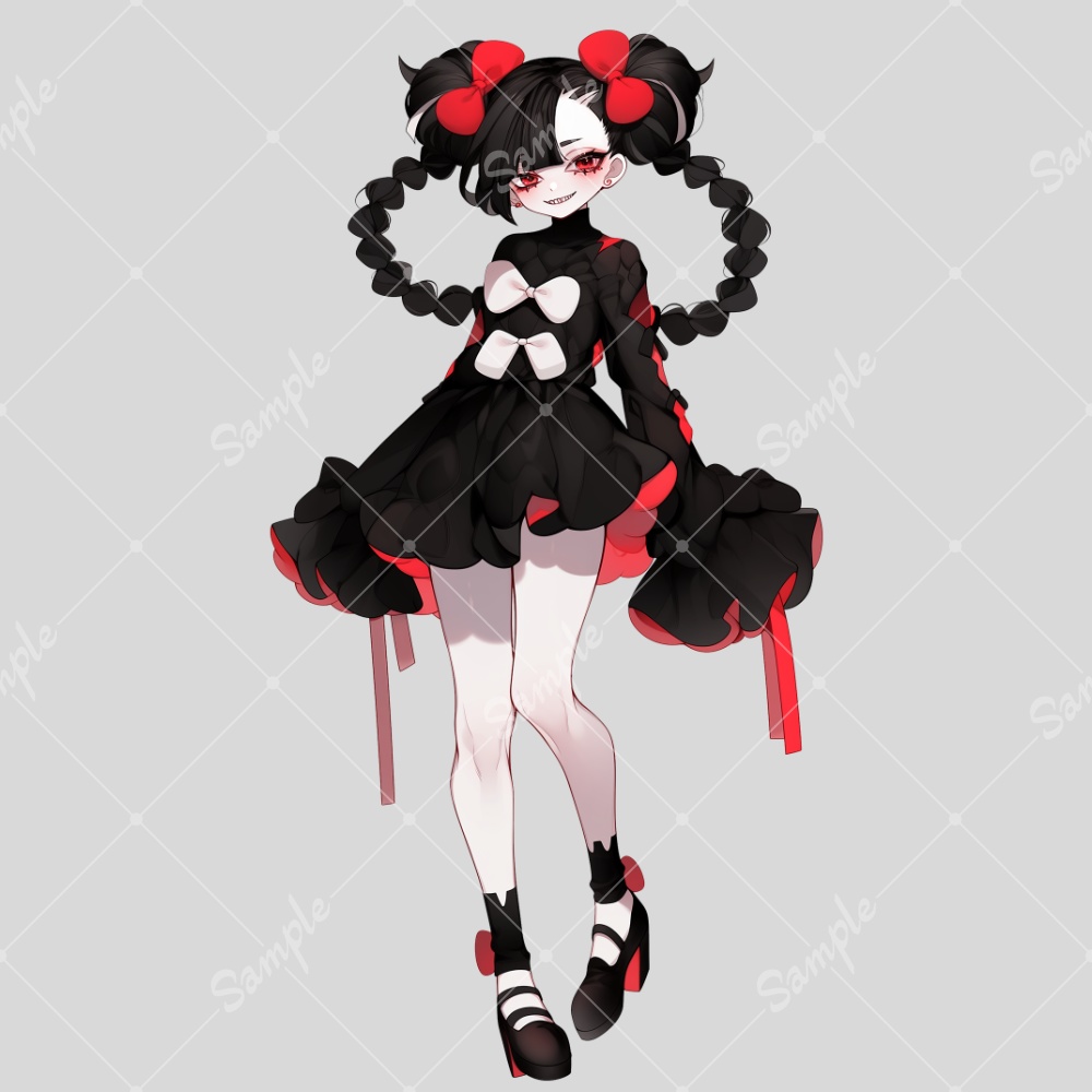 全身立ち絵素材12 個性的な女の子 チャイナ服風