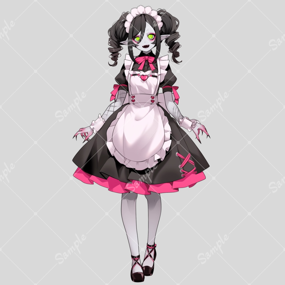 全身立ち絵素材13 個性的な女の子 ゾンビメイド