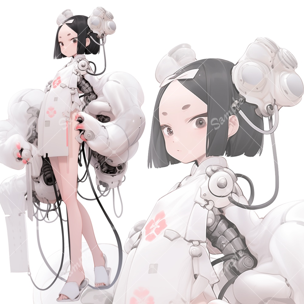 全身立ち絵素材16 女の子 メカ娘