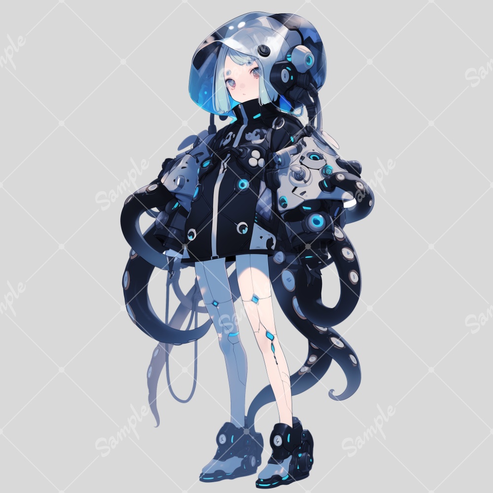 全身立ち絵素材17 女の子 メカ娘