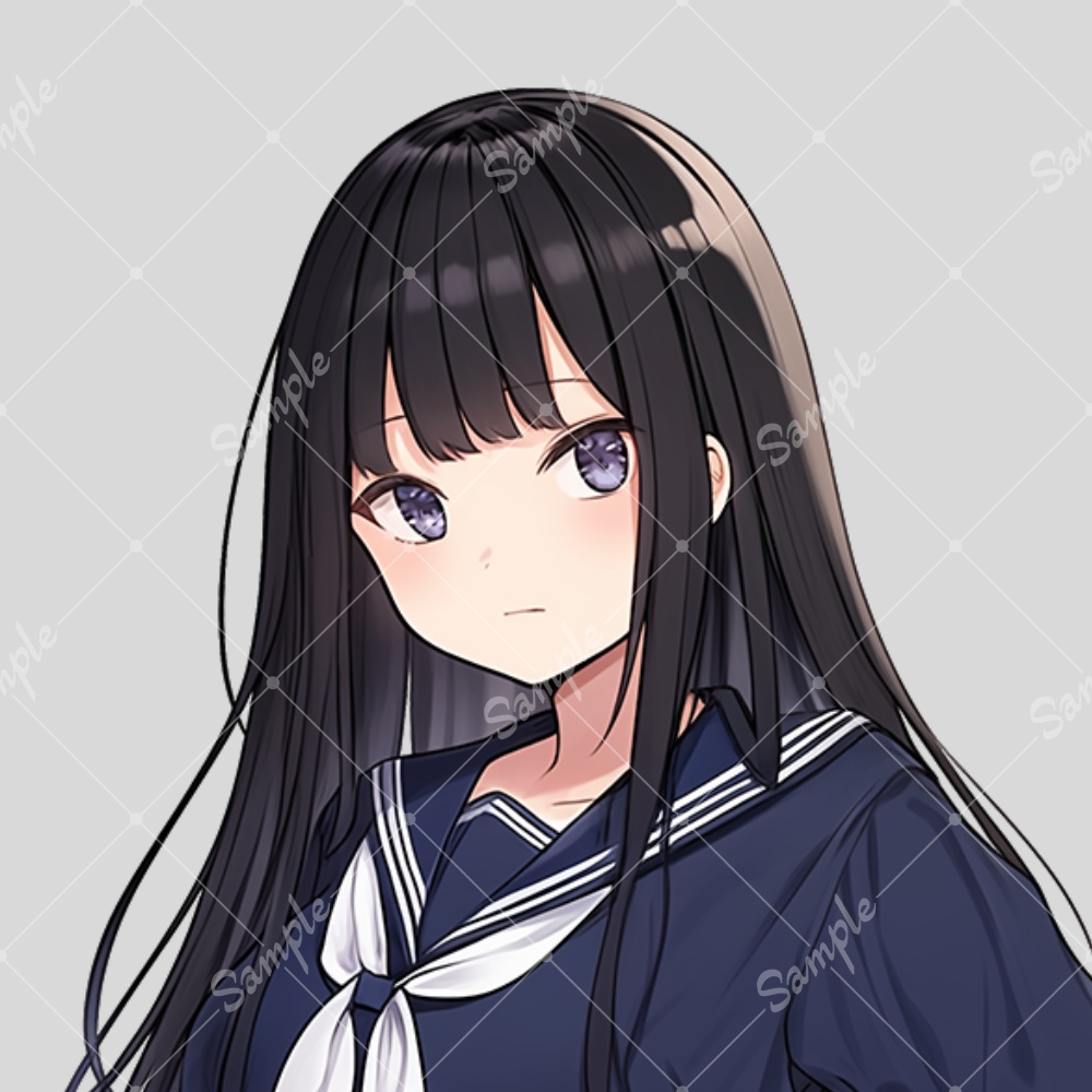 全身立ち絵素材3 セーラー服 女子高生