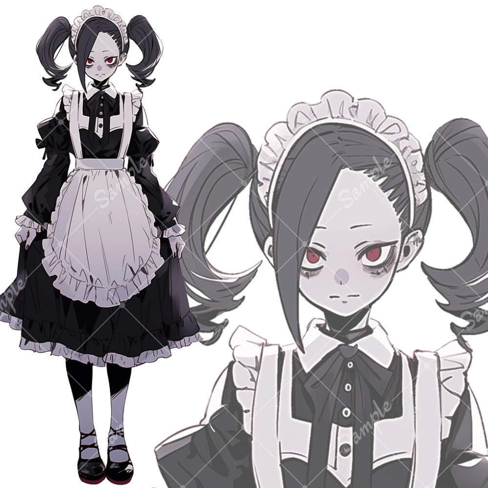 全身立ち絵素材18 個性的な女の子 ゾンビメイド