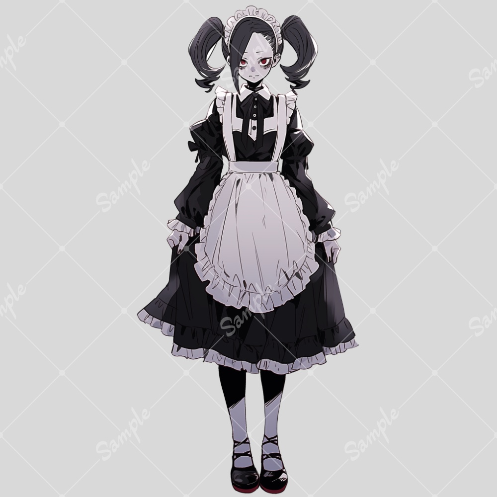 全身立ち絵素材18 個性的な女の子 ゾンビメイド