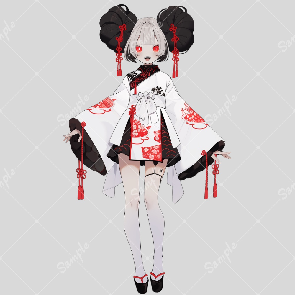 全身立ち絵素材19 個性的な女の子 チャイナ服風