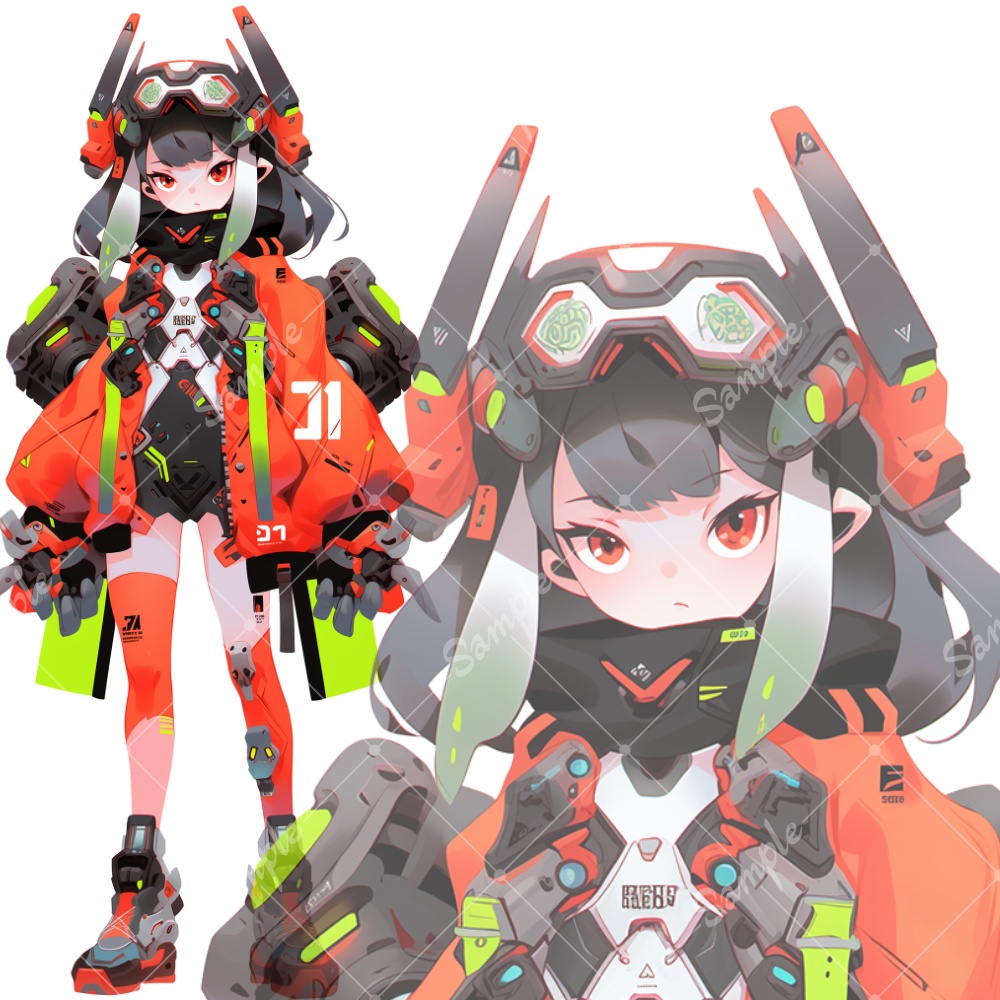 全身立ち絵素材27 女の子 メカ娘