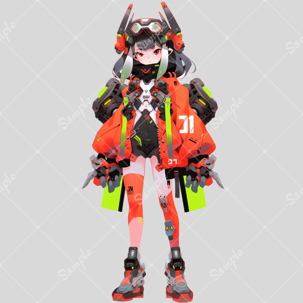 全身立ち絵素材27 女の子 メカ娘