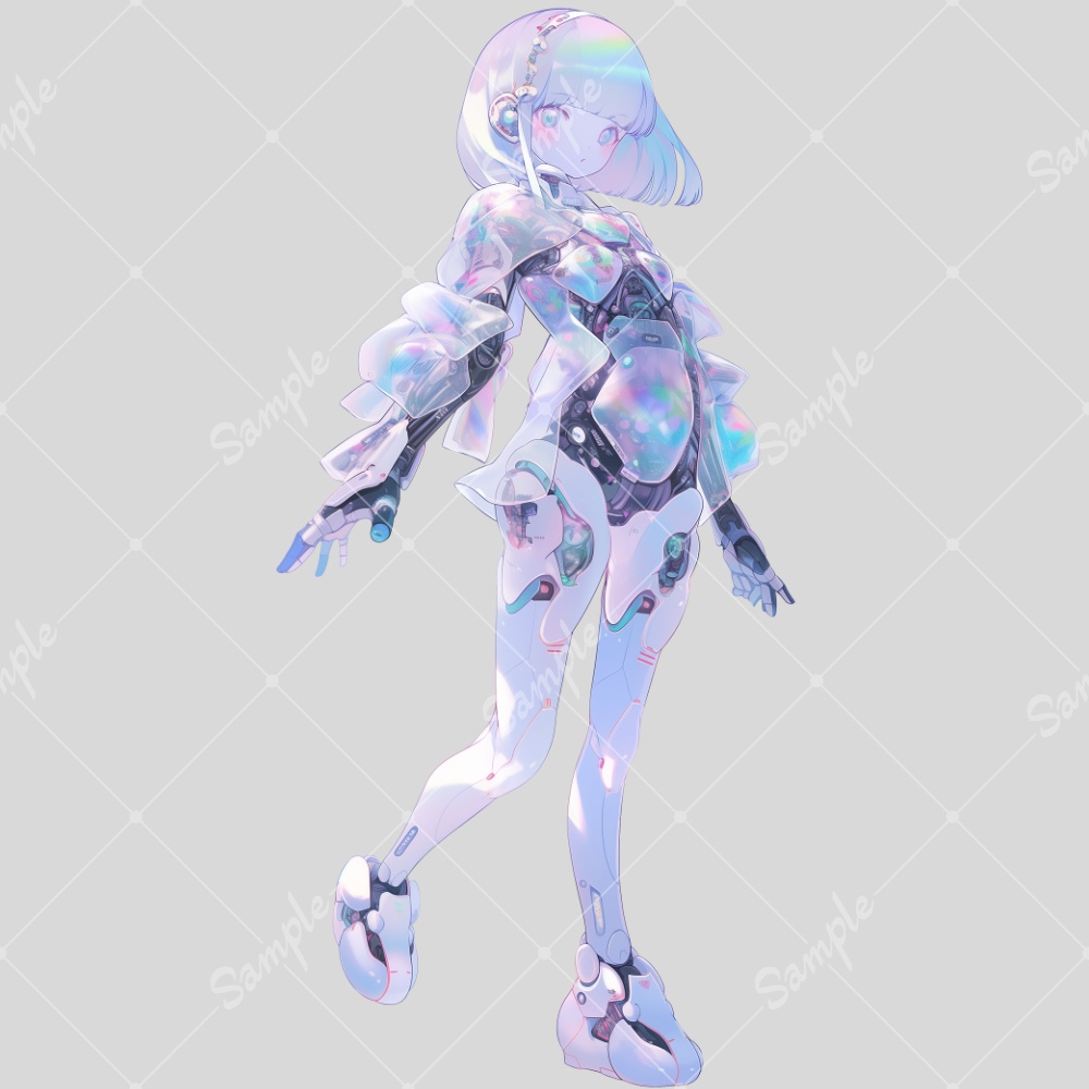 全身立ち絵素材28 女の子 メカ娘