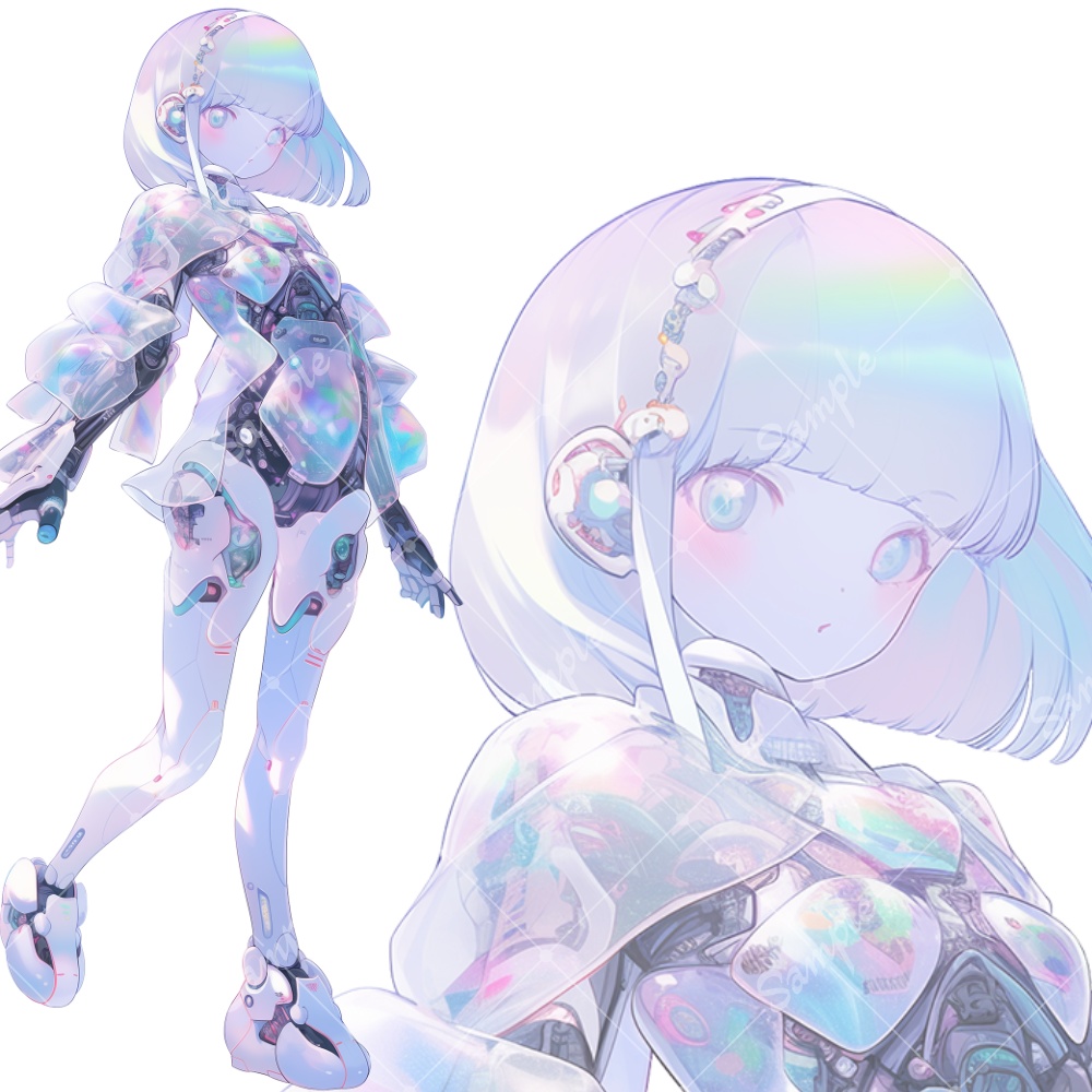 全身立ち絵素材28 女の子 メカ娘