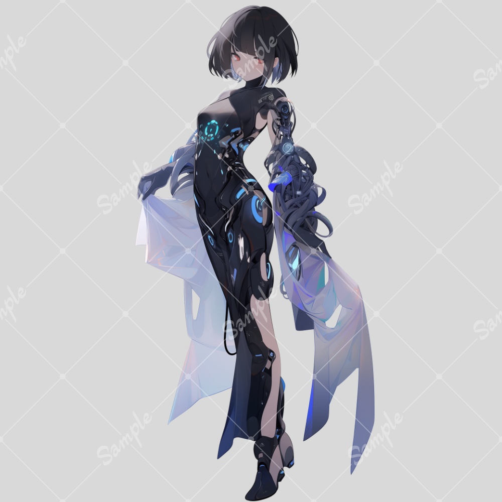 全身立ち絵素材29 女の子 メカ娘