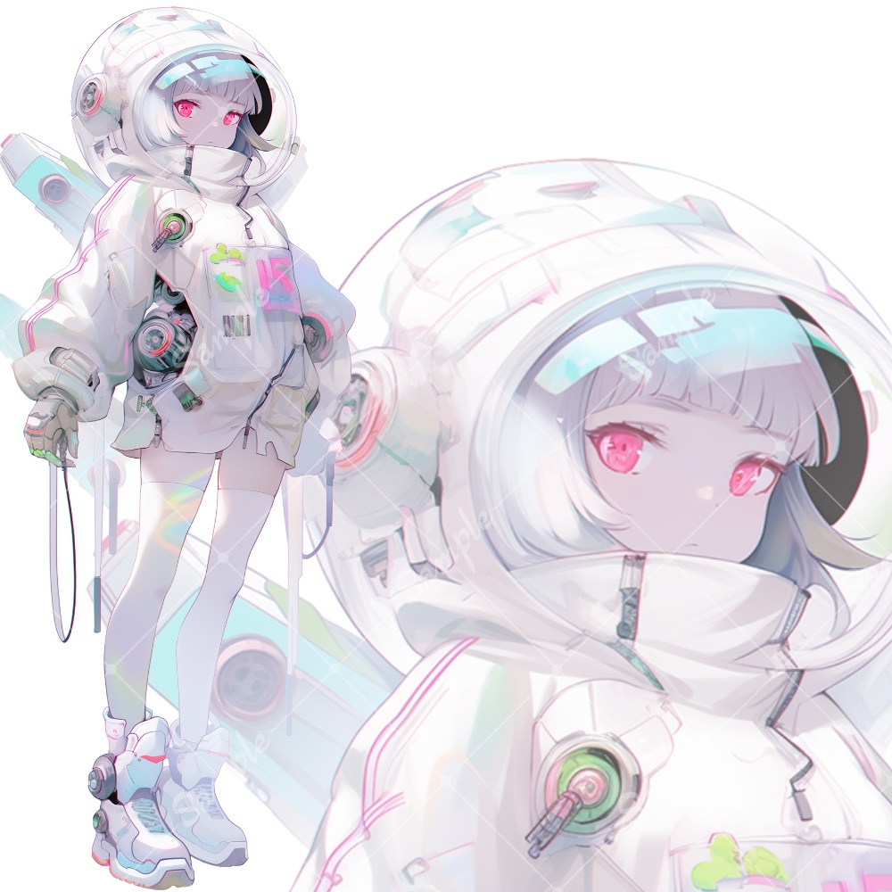 全身立ち絵素材31 女の子 メカ娘