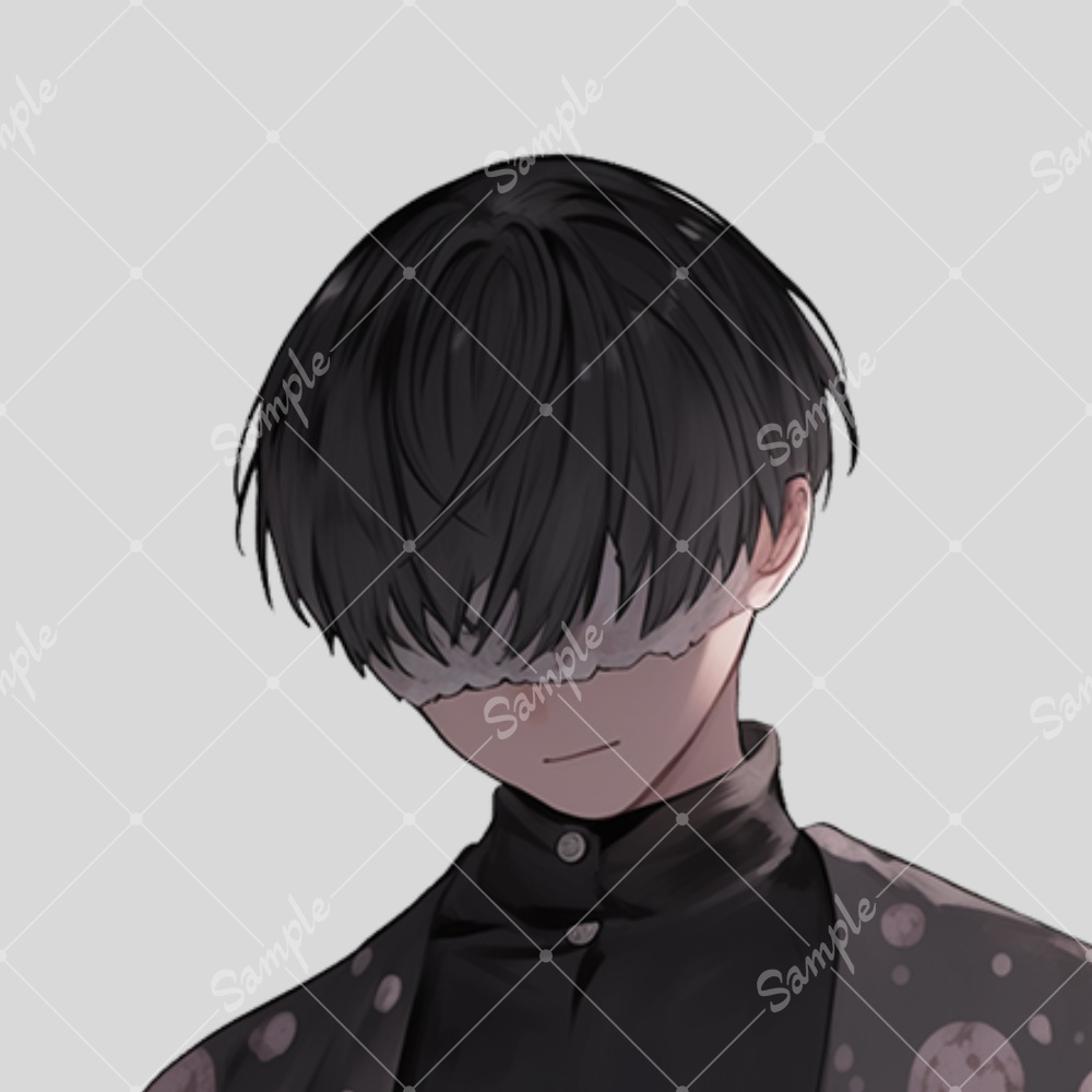 全身立ち絵素材35 目隠し クトゥルフな男の子