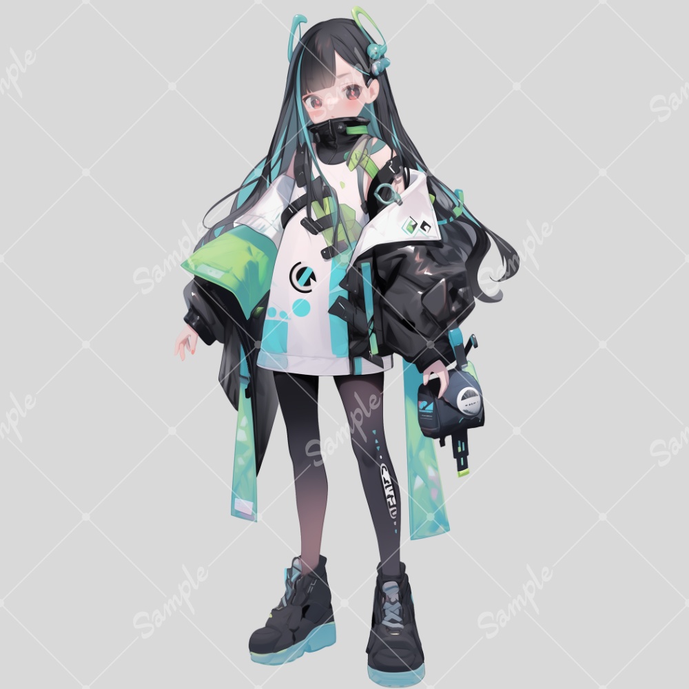 全身立ち絵素材36 未来的な女の子