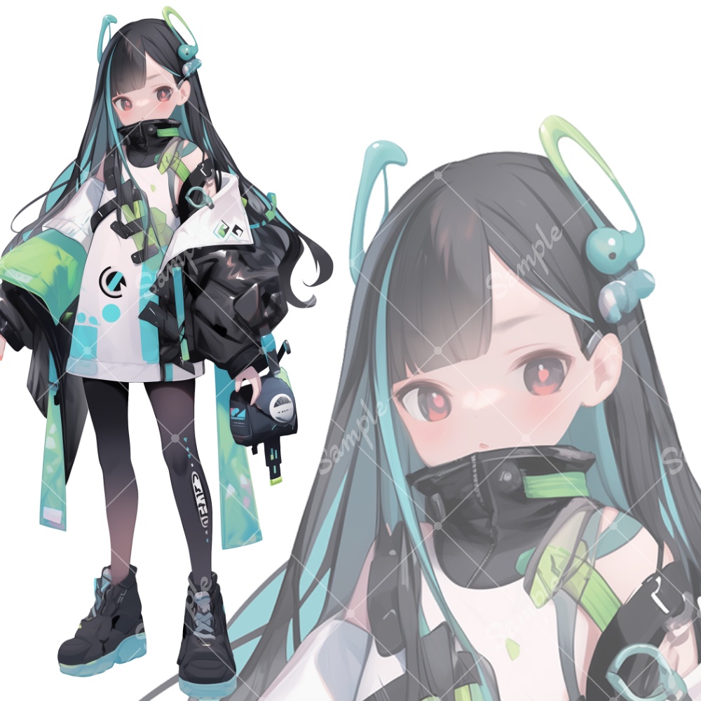 全身立ち絵素材36 未来的な女の子