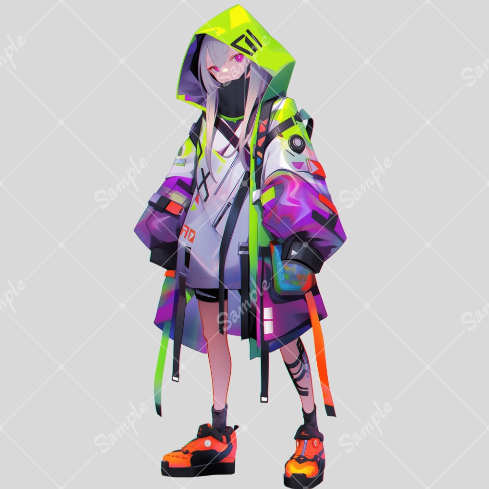 全身立ち絵素材37 未来的な女の子