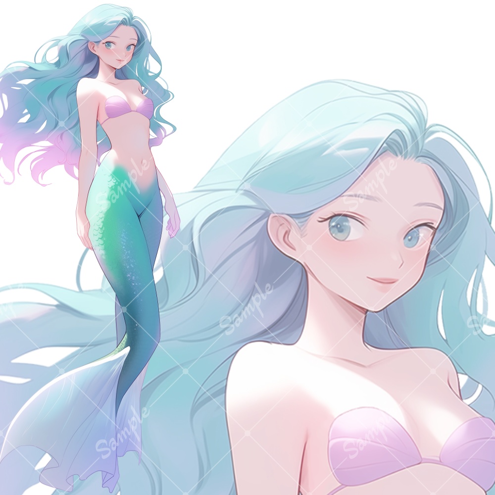 全身立ち絵素材38 人魚