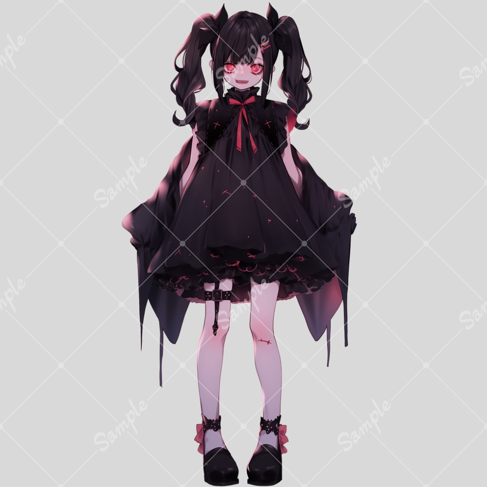 全身立ち絵素材43 個性的な女の子 ヤンデレ ゾンビ娘