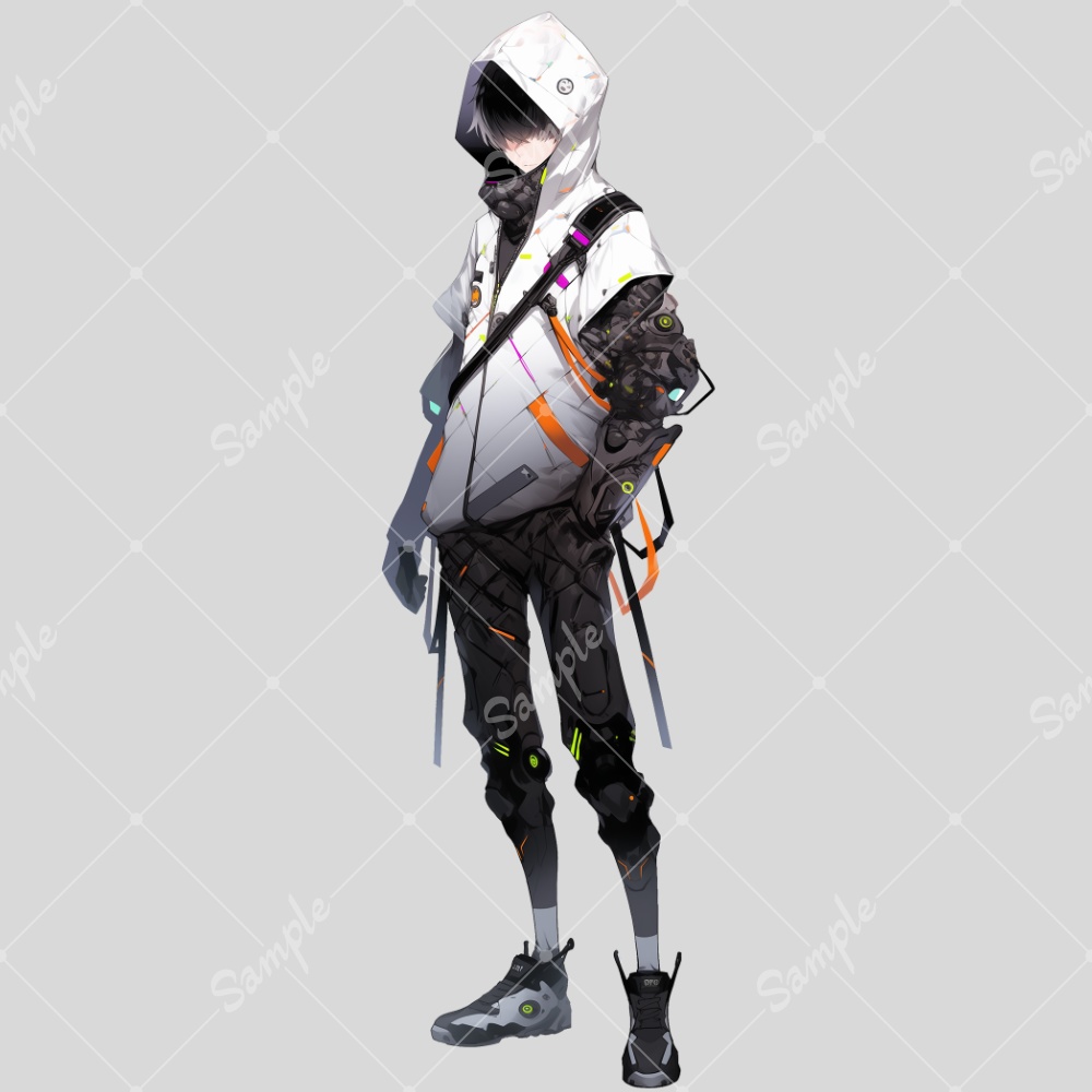 全身立ち絵素材45 未来的な男の子